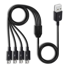 Herfair Micro USB Splitter Cable, 4-In-1 Multi Micro USB Charging Cord, Usbmicro