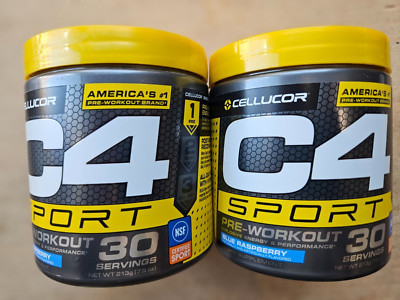CELLUCOR C4 SPORT  Blue Raspberry Pre-Workout - 60 Servings!   Exp:  12/26