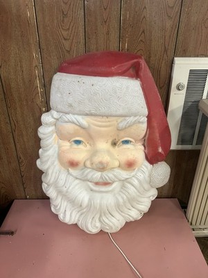 Vintage Empire Illuminated 34'' Giant Christmas Blow Mold Santa Face, V Good Cond