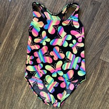 Speedo Butterfly Rainbow One Piece Swimsuit Size 12 Youth Womens Colorful