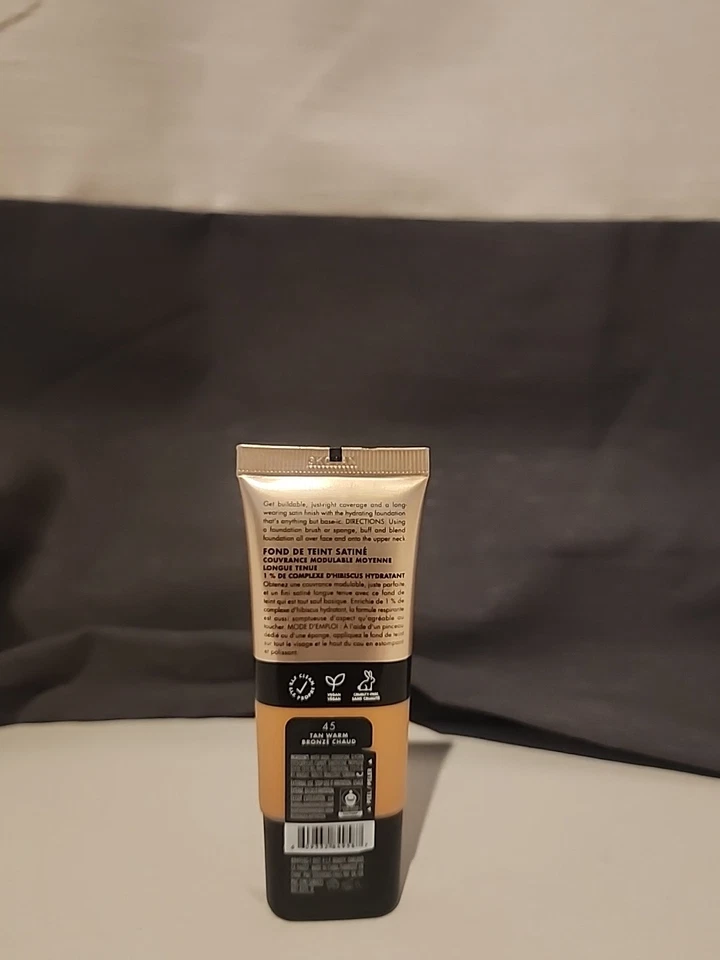 e.l.f. Soft Glam Foundation, Medium Coverage 45 TAN Warm New Sealed - Image 2 of 2