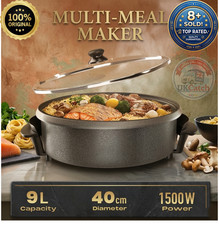UKCatch 40CM 9L Electric Large Multi Cooker Pot Frying Pan Meal Maker Skillet