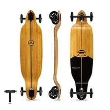 Longboard Skateboard, 100mm Wheels, Bamboo Deck with Maple Core, 40" x 9.25"