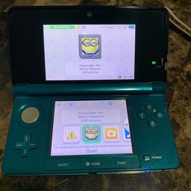 Nintendo 3DS Handheld System Aqua Blue 5 Games Charger 2GB Memory Card Case