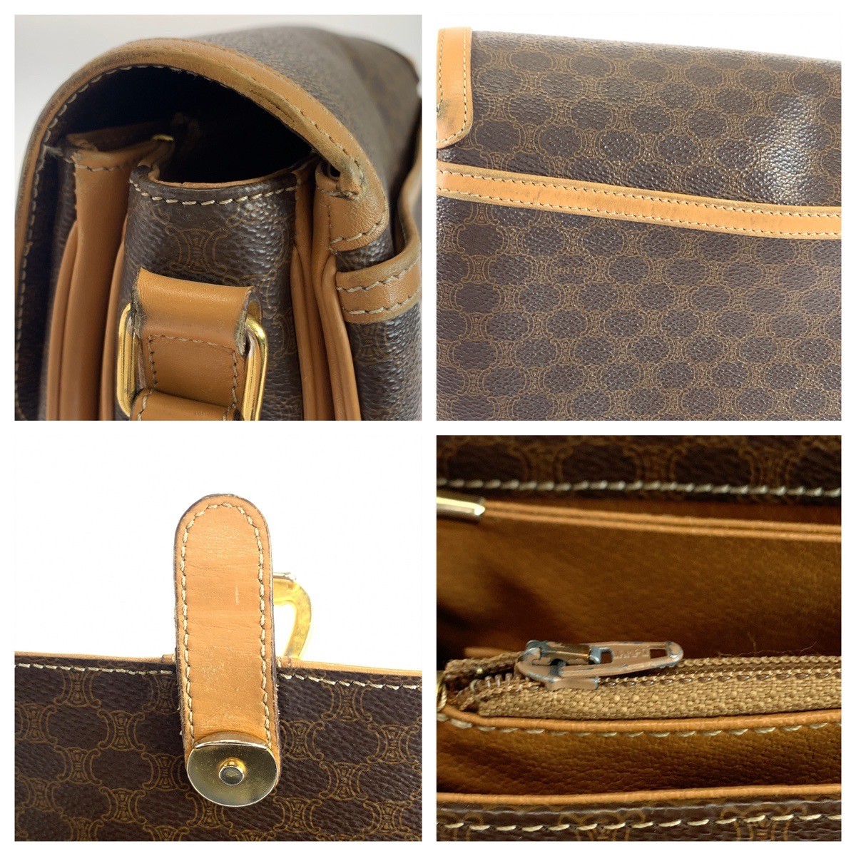 CELINE vintage Macadam pattern Diagonal Sholder b… - image 6