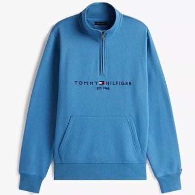 Tommy Hilfiger Men's Regular Fit Embroidered Tommy Logo Quarter-Zip Sweatshirt