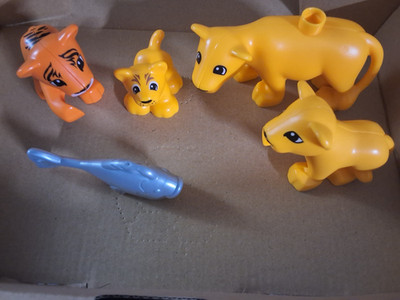 Lego Duplo Tiere Tiger Löwe Leopard Pinguin Fisch Wildtiere Zootiere Tierfutter