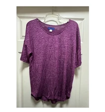 Simply Styled Purple Short Sleeve Women’s Blouse Size Large
