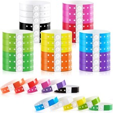 300 Pcs Multicolor Plastic Wristbands for Events Vinyl Wristband Plastic Brac...