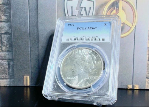 1924 Peace Silver Dollar $1 PCGS MS62 – Cert #42514026 90% Silver FREE Shipping!