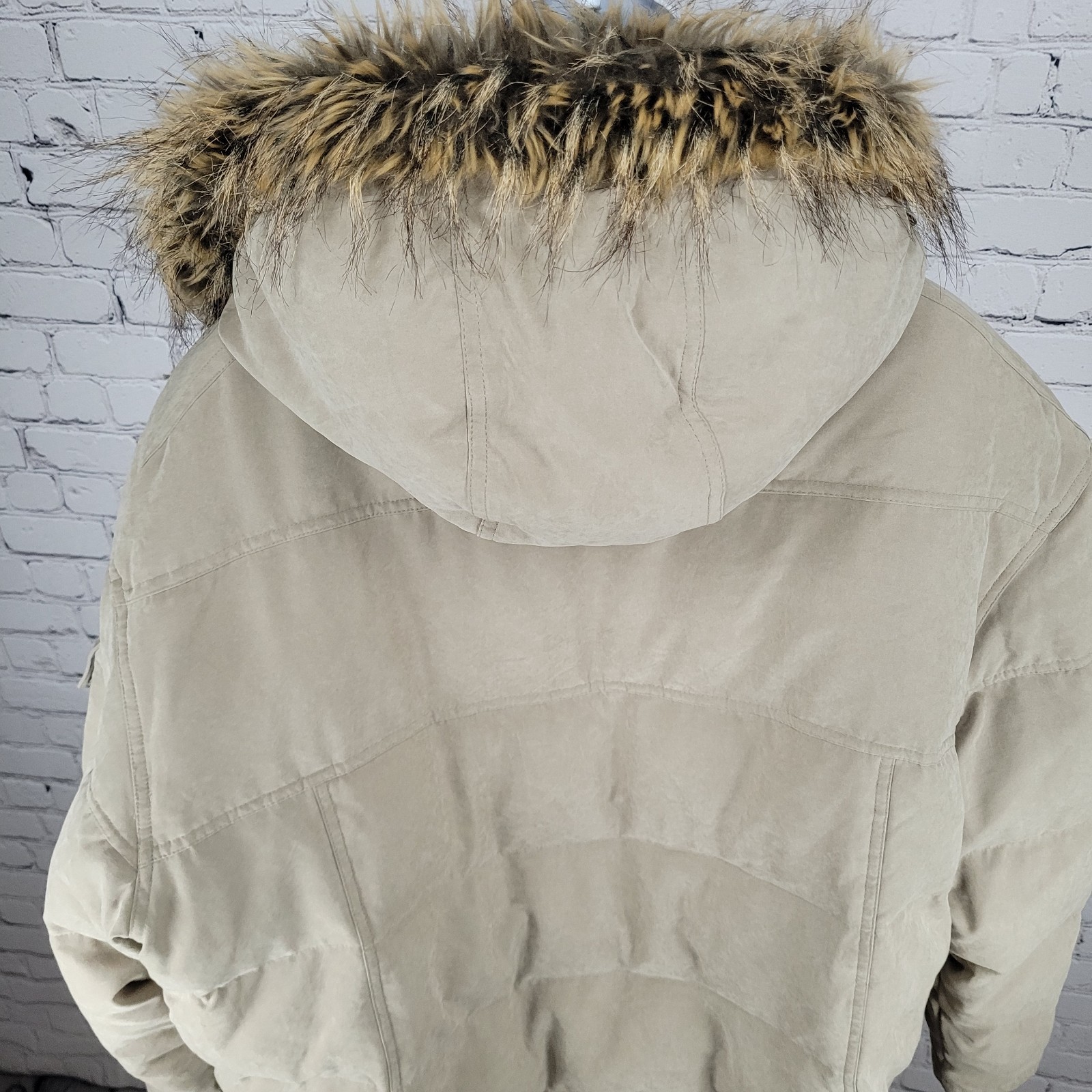 Consensus Beige Duck Down Feather Insulated Hoode… - image 9