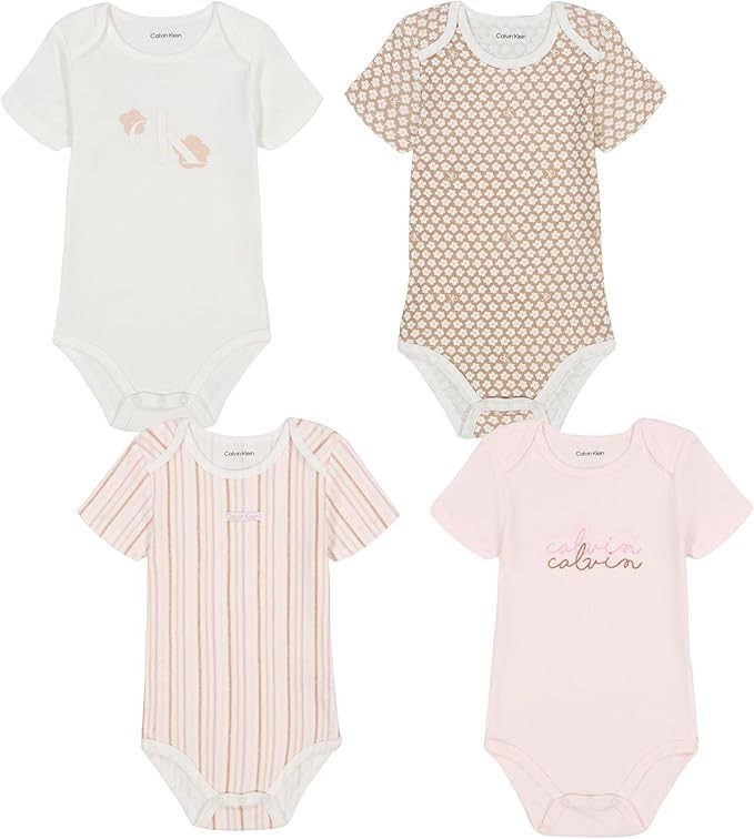 Calvin Klein baby-Girls 4-Pack Bodysuits Set Size 0/3M 3/6M 6/9M 12M 18M