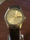 Vintage Seiko 5 Automatic 21J Day Date Men’s Dress Watch Silver Dial Japan 7009