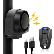 Loud 115dB Wireless Anti-Theft Vibration Motorcycle Bike Security Alarm Remote