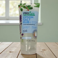 NEW ProCure Science Plus Nature Epsom Salt Rub Treatment Gel Plus Aloe Vera 6 oz