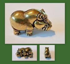 Messing Nilpferd Flusspferd Hippo kompakt massiv  NEU
