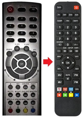 Fernbedienung geeignet für UNITED TVD9015DVBT