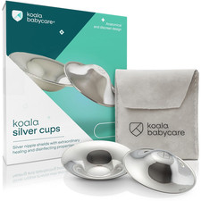 the Original Silver Nursing Cups - Nipple Shields for Breastfeeding Newborn - Br