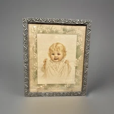 1888 Sunshine Publishing Co Chromolithograph Girl Portrait, Framed Victorian