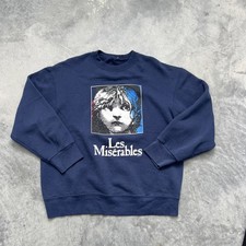 Vintage Les Miserables Sweatshirt XL 1986 Blue Crewneck Musical Theater Promo