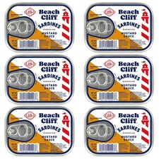 Beach Cliff Wild Caught Sardines in Mustard Sauce, 3.75 Ounce Pack of 6