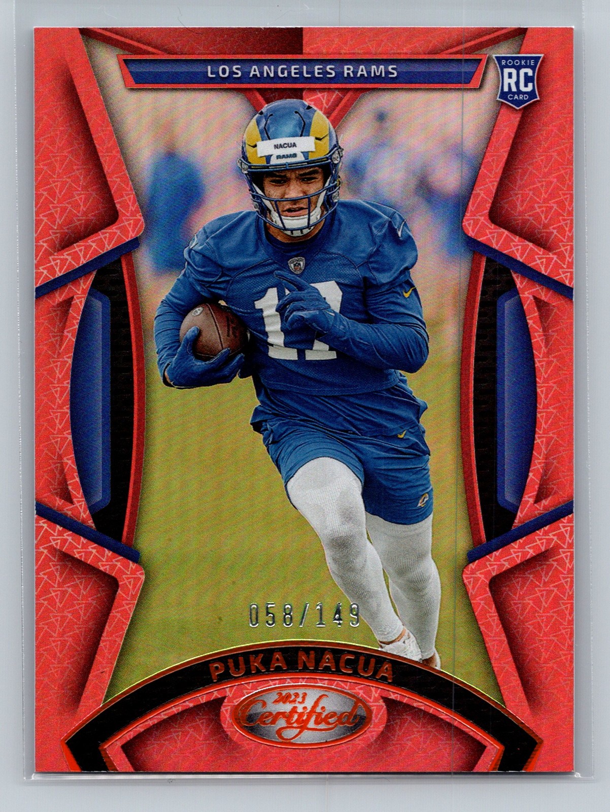 2023 Panini Certified #143 Puka Nacua Mirror Orange #/149