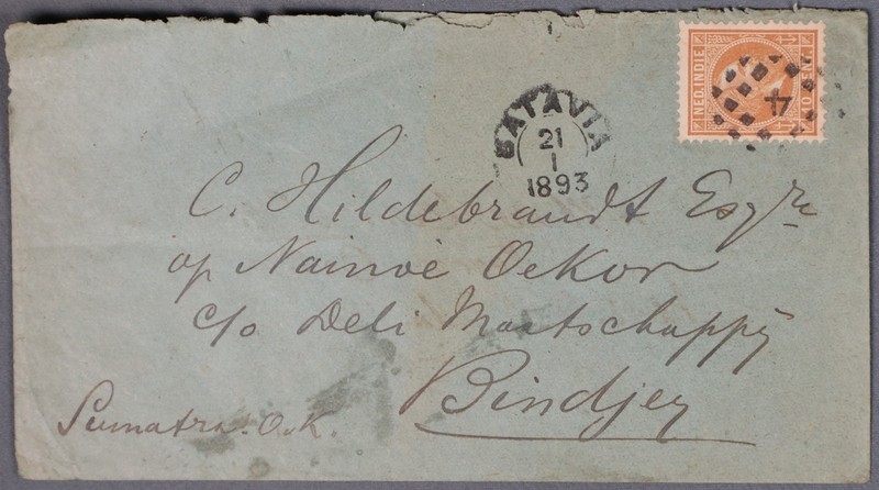 MayfairStamps Dutch Indies 1893 Batavia to Bindjer Cover aaz_88355