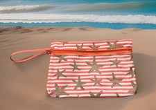 Swimsuit Pouch Wet /Dry 2 Zippered Pocket Beach Bag Touch Screen Compatible