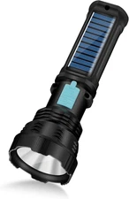 Led Solar Flashlight, 1500 Lumens Led Solar Handheld Rechargeable Flashlights wi