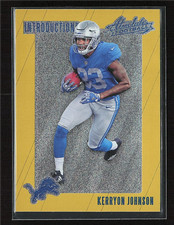 2018 Panini Absolute Kerryon Johnson Introductions Spectrum Gold #IN-KJ RC Lions