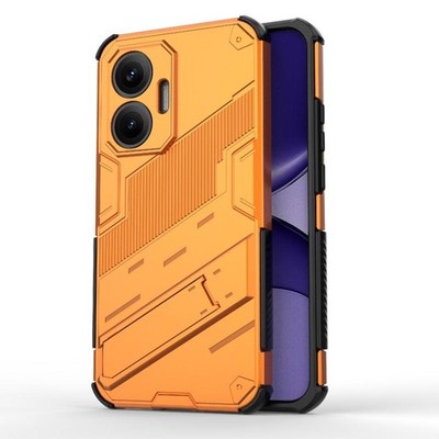 2 in 1 TPU Hülle + PC mit Halterung Orange für Redmi Turbo 4 Pro Punk Armor