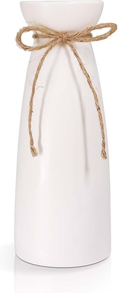 Vase Keramik Weiß Minimalistisch FüR Pampasgras Blumenvase Tischregal Deko-image