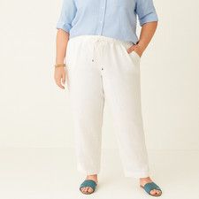 Lauren Ralph Lauren Womens Linen Wide-Leg Pants Stretch Waist Plus Size 20W