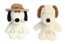 New Aurora Peanuts 2 Piece Floppy Legs Plush Bundle, 8" Andy and 8" Spike
