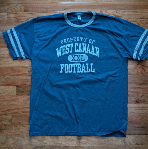 West Canaan Football Ringer T-shirt XL Varsity Blues - Picture 1 of 3
