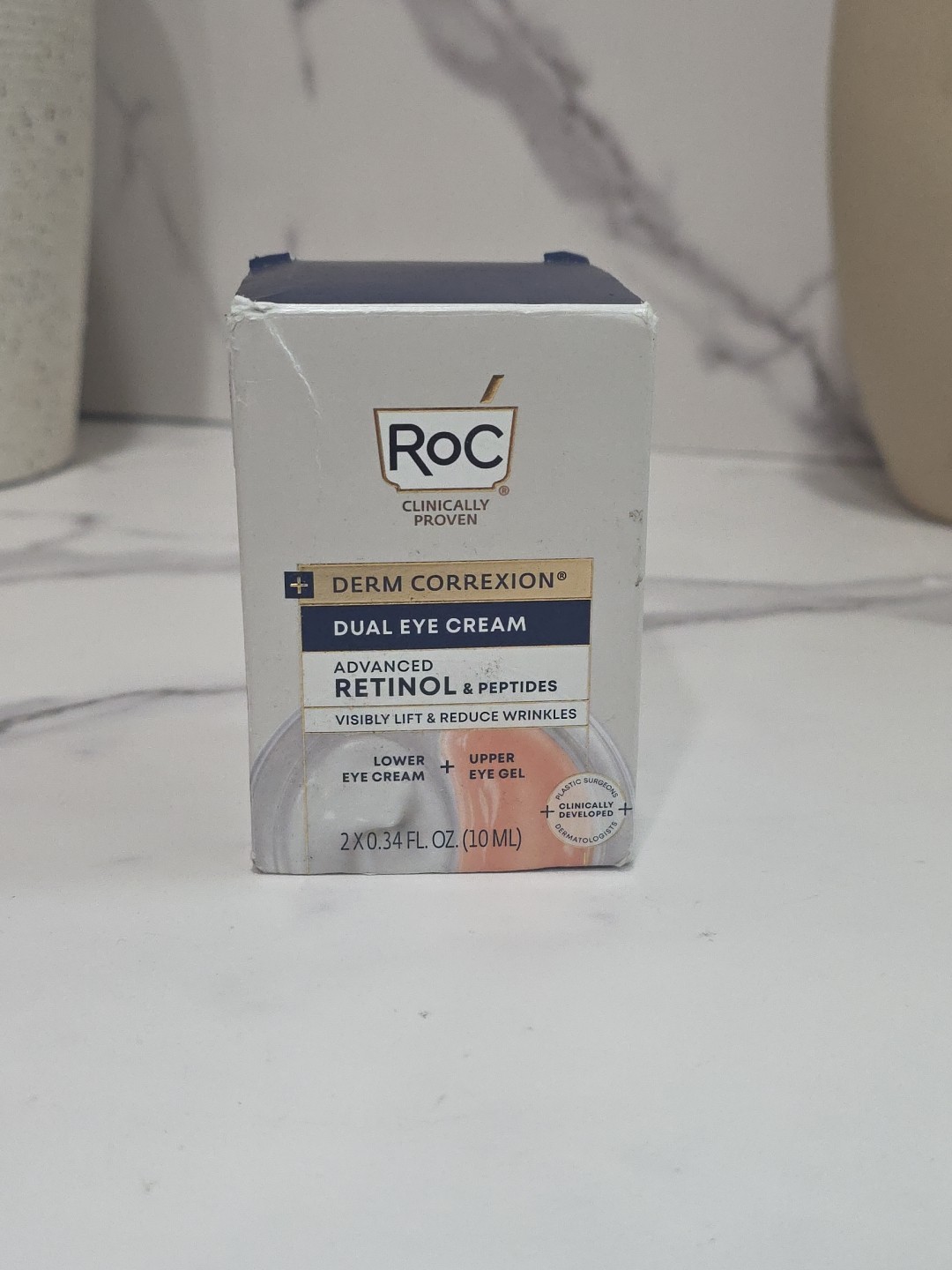 RoC Derm Correxion Dual Eye Cream Retinol + Peptides - 2x0.34oz