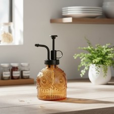 Vintage Soap Dispenser for Bathroom,Glass Kitchen Brown