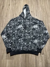 Assholes*s Live Forever Floral Print Hoodie Size XL Gray