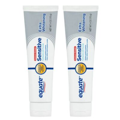 (2 Pack) Equate Maximum Strength Sensitive Extra Whitening Toothpaste with Fluor