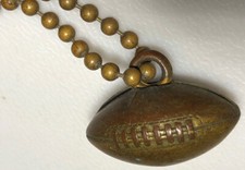 Vintage Metal Football Sports Ball Metal Good Luck Charm Keychain Key Ring Chain