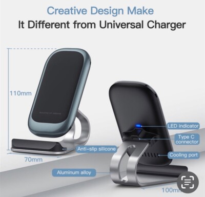 Wireless Fast Charger Charging Pad Stand Dock For I Phone, Samsung Galaxy