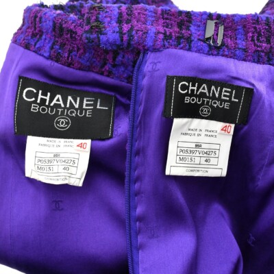 Chanel Setup Suit Jacket Skirt Purple 95A #40 193641 | eBay
