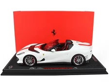 FERRARI 812 COMPETIZIONE APERTA MATT WHITE & DISPLAY CASE 1/18 BY BBR P 18209 L