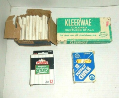 Vintage Dustless Chalk Lot Binney & Smith Kleerware Prang Omega Amaco 