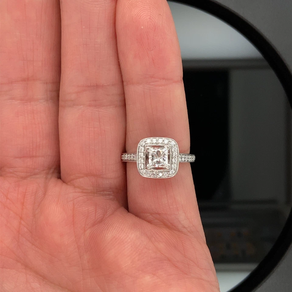 Scott Kay 14k 白金钻石订婚戒指 1.00 克拉 Tw/零售 $3995 — 第 3/4 张图片