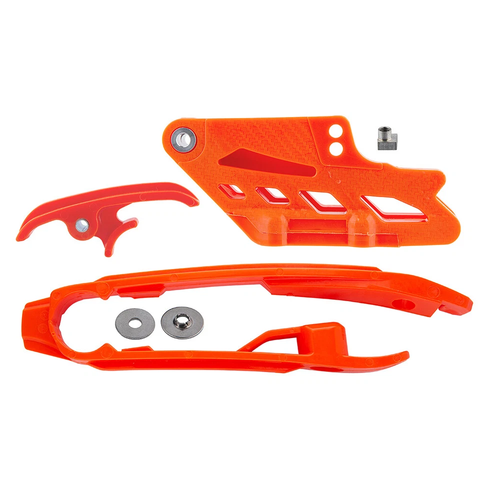 Nuevo kit de guía y deslizador de cadena naranja para KTM 150 250 350 450 500 2011-2016 Foto 2 de 4