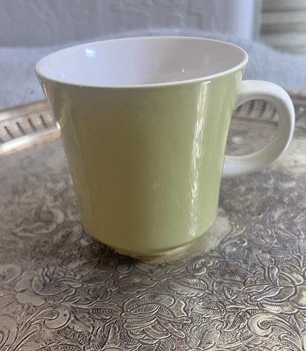 Mikasa CERA-STONE D1400 Ceramic Green White Tea Cup Coffee Mug Vintage Japan