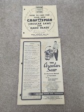 Vintage 1954 CRAFTSMAN -The Circular Saw -The Jointer Shaper & Thickness Planer