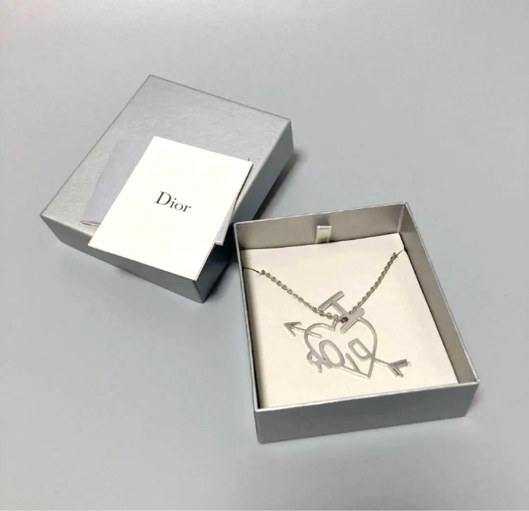 Christian Dior Heart Arrow Necklace Silver Women | eBay