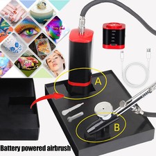 Cordless Airbrush with 2 Battery, 32PSI Portable Airbrush Kit with Compressor